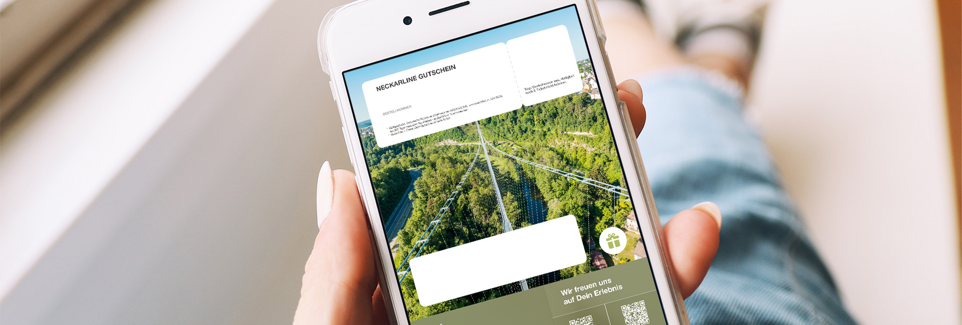 Darstellung des Neckarline-Gutscheins auf dem Smartphone